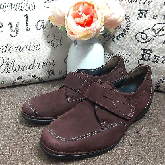 Semler Germany women's brown suede leather comfort walking shoes velcro - Picture 3 of 13